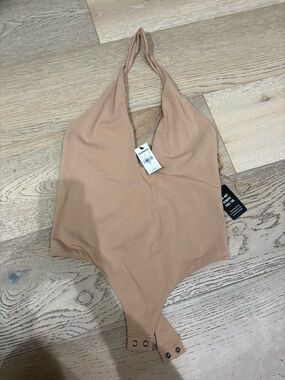 Express Women's Halter Bodysuit in Tan